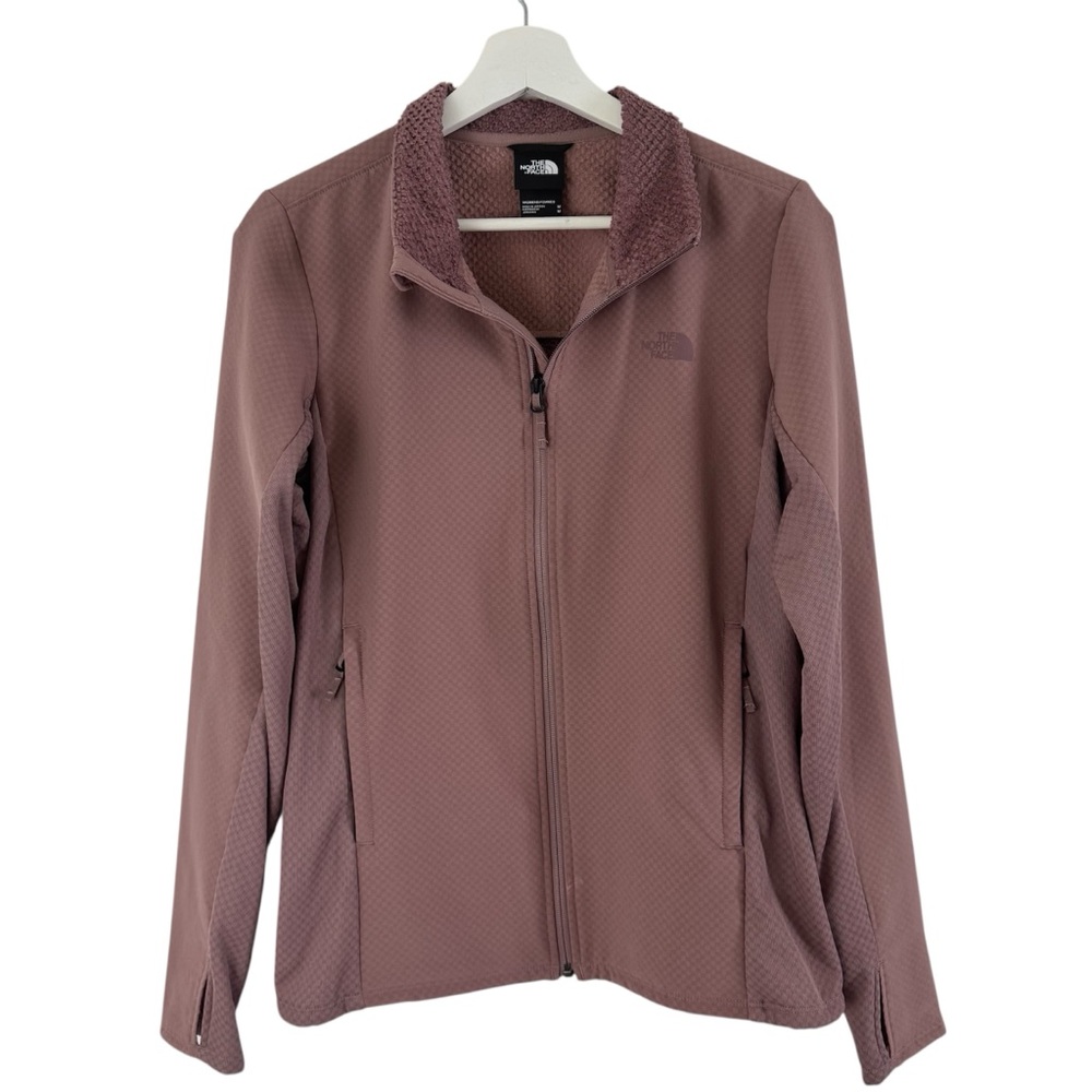 North Face Mauve Zip Up Jacket Women’s Size Medium Fleece Hiking Running - Picture 1 of 11